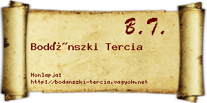 Bodánszki Tercia névjegykártya